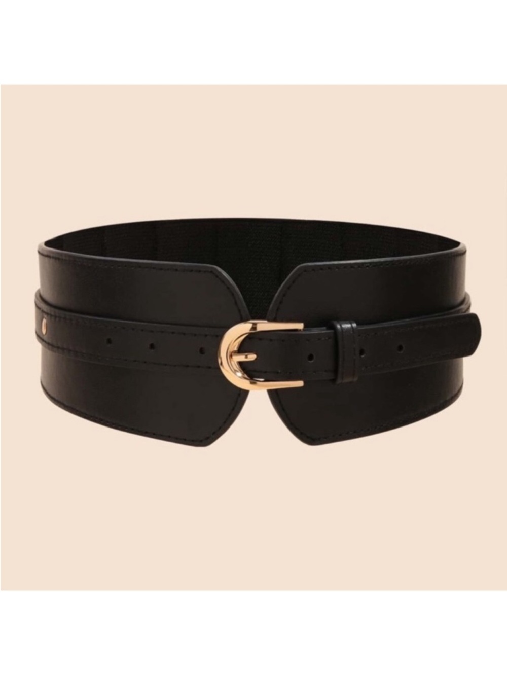 New! Black Corset Belt Vegan Leather Wide (9376) NWOT